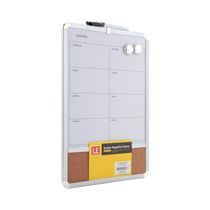Quadro Magnético Branco Le Planejamento Semanal com Cortiça, 2 Ímãs e Marcador 27x43cm