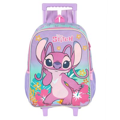Kit Escolar Stitch Disney Luxcel - Mochila com Rodinhas, Lancheira e Estojo