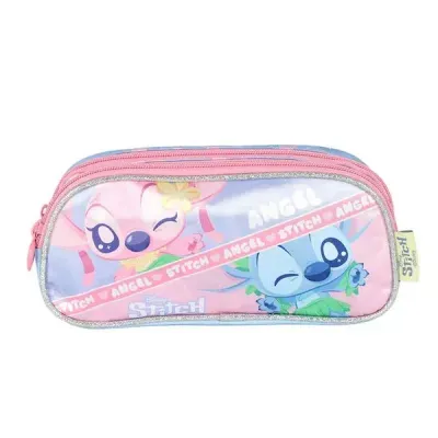 Kit Escolar Stitch Disney Luxcel - Mochila com Rodinhas, Lancheira e Estojo