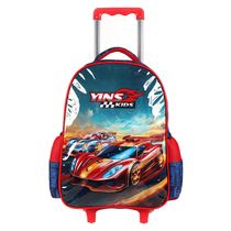 Kit Mochila com Rodinhas, Lancheira e Estojo Escolar Racing - Yins