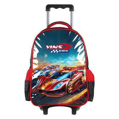 Kit Mochila com Rodinhas, Lancheira e Estojo Escolar Racing - Yins