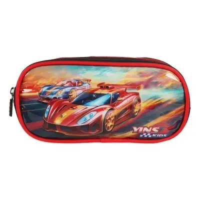 Kit Mochila com Rodinhas, Lancheira e Estojo Escolar Racing - Yins