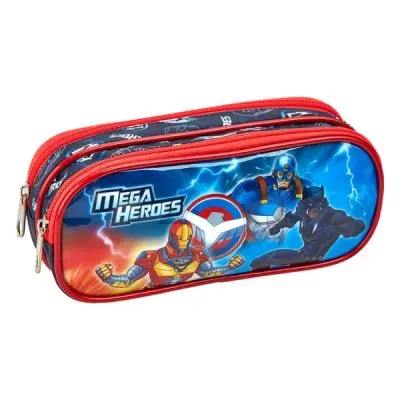 Kit Escolar Masculino Heroes Seanite - Mochila com Rodinhas, Lancheira e Estojo