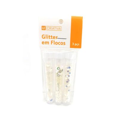 Glitter Le Pol Flocos Forma com 3 Unidades - Item Sortido