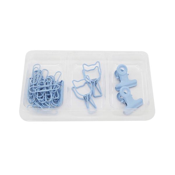 Kit Office Le Blue com Binder Clip Cat 33mm, Binder Clip 22mm e Clip Paper 28mm 34 Peças Kit Office Le Blue com Binder Clip Cat 33mm, Binder Clip 22mm e Clip Paper 28mm 34 Peças