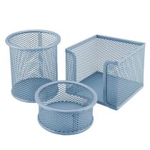 Kit Escritório Le Organizador de Mesa Aramado Azul
