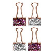 Binder Clip Le Metalizado Glitter Colors 25mm com 04 Unidades