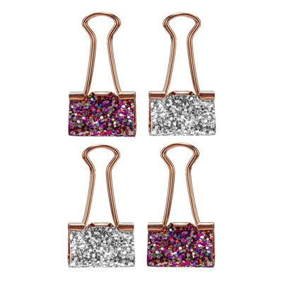 Binder Clip Le Metalizado Glitter Colors 25mm com 04 Unidades