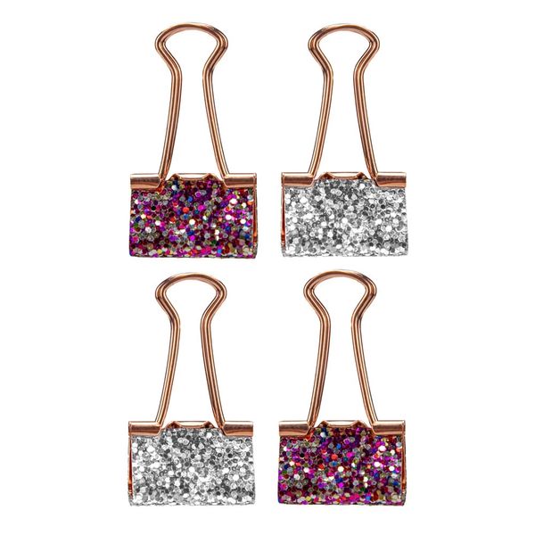 Binder Clip Le Metalizado Glitter Colors 25mm com 04 Unidades Binder Clip Le Metalizado Glitter Colors 25mm com 04 Unidades