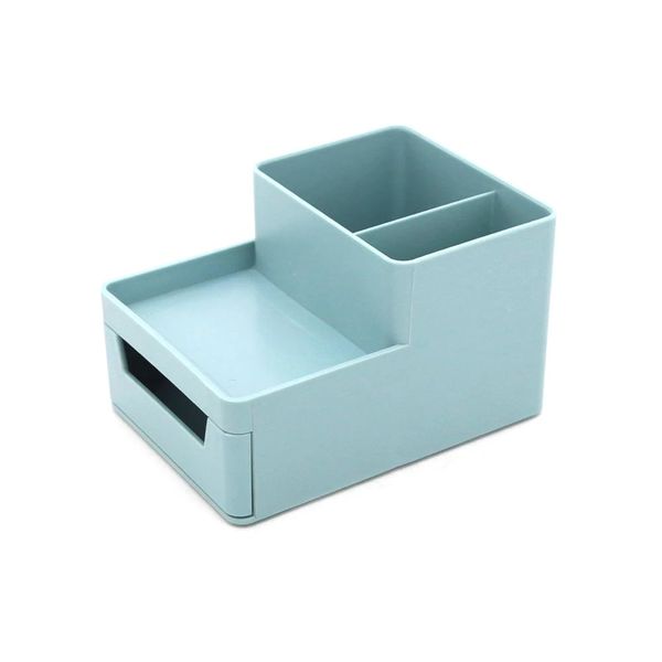 Organizador de Mesa Le Retangular Azul Pastel Tamanho Pequeno 15,5x11x9,5cm