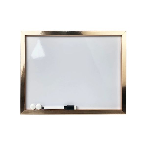 Quadro Magnético Branco Le com Marcador e Imãs Rosé Gold 35,5x27,9cm Quadro Magnético Branco Le com Marcador e Imãs Rosé Gold 35,5x27,9cm