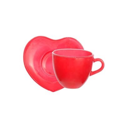 Jogo de Xícaras para Café Hauskraft Heart em Vidro 85 ml 4 Peças Vermelho