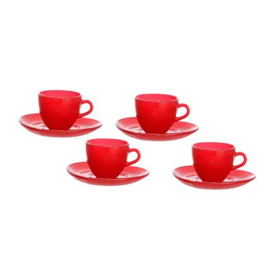 Jogo de Xícaras para Café Hauskraft Heart em Vidro 85 ml 4 Peças Vermelho