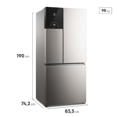 Geladeira Electrolux Frost Free Inverter 590L AutoSense 3 Portas Cor Inox Look (IM8S) 127V