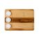 Tábua Retangular Wooden Glow 40x29cm em Madeira Teca com 3 Ramequins Brancos