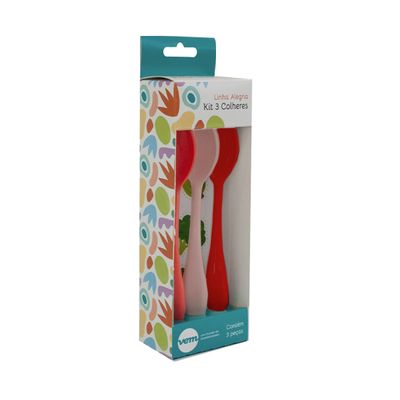 Kit Colher Dolce Infantil Colorido em Polipropileno Linha Alegria