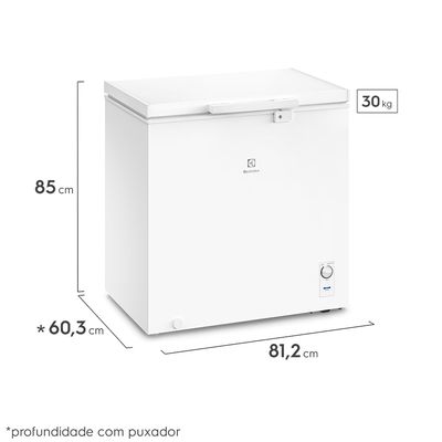 Freezer Horizontal Electrolux Cycle Defrost 199L com função Turbo Freezer Uma Porta (HE200) 127V