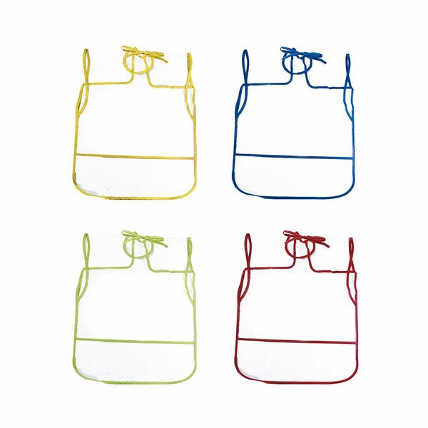 Avental Infantil Kit Plástico Liso Borda Cores Diversas - Item Sortido