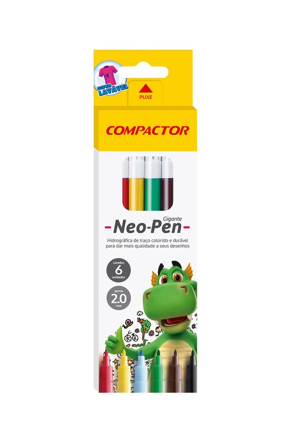 Hidrocor Compactor Neo Pen Gigante com 6 Cores
