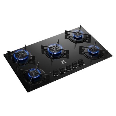 Cooktop 5 Bocas a Gás Electrolux Mesa de Vidro Efficient Grade de Aço Fosco (KE5GR) Bivolt