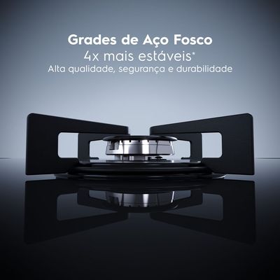 Cooktop 5 Bocas a Gás Electrolux Mesa de Vidro Efficient Grade de Aço Fosco (KE5GR) Bivolt