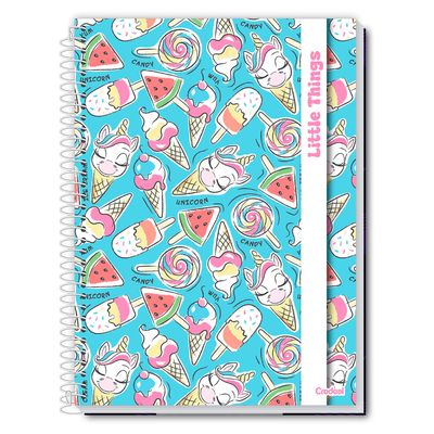 Caderno Universitário Feminino Little Things 160F/10 Matérias Credeal