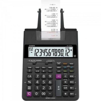Calculadora Com Bobina Casio Hr-100rc 12 Dígitos Bivolt Preta