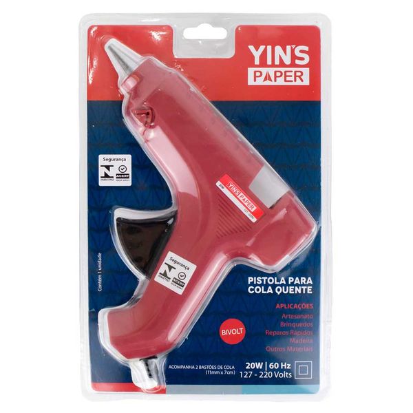 Pistola de Cola Quente Preto e Vinho YP7023 - Yins