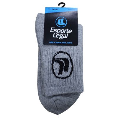 Meia Esporte Legal Cano Curto Masculina 38-43 / Cinza