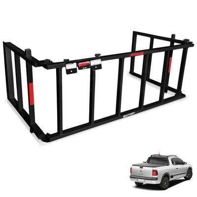 Extensor De Caçamba Saveiro 2010 a 2025 Rampa Preto Reforçado 350kg
