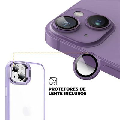 Kit Capa Gravity Lilás  e Pelicula Defender Pro Privacidade para iPhone 15 - Gshield