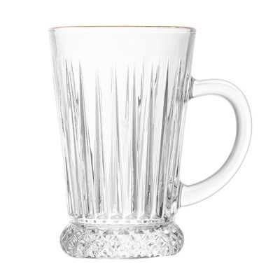 Conjunto Taça Para Cappuccino 6 Peças 210 Ml Deli Diamante Com Fio De Ouro Lyor