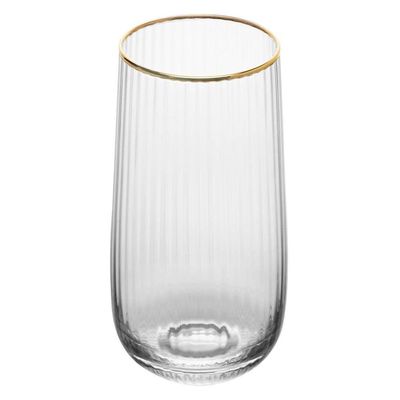 Conjunto 2 Copos Altos 450 Ml Lines Fio De Ouro Wolff