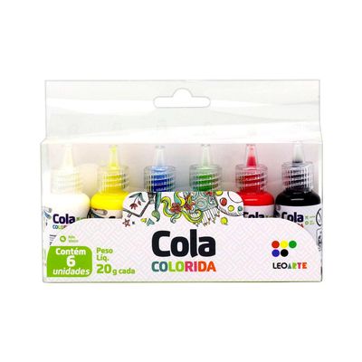 Cola Colorida Leonora Leo Arte com 6 Cores 20g