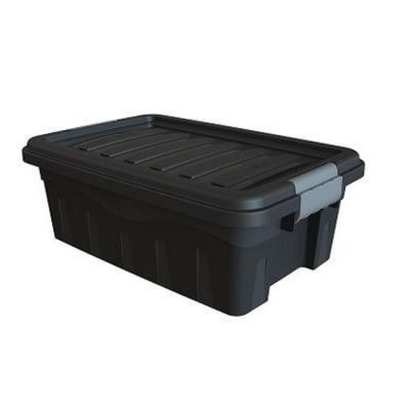 Caixa Organizadora 11L com Tampa e Trava MB Preta Preta Caixa Organizadora 11L com Tampa e Trava MB Preta Preta