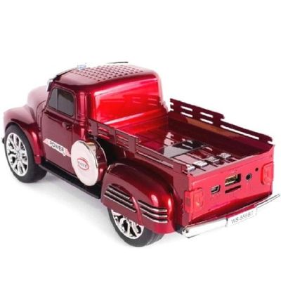 Caixa Som Portatil Caminhonete Camionete Bluetooth Fm Vermelho WS-558B