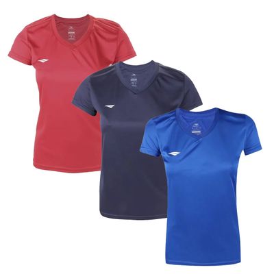 Kit 3 Camisetas Penalty X Feminino P / Vermelho/Azul
