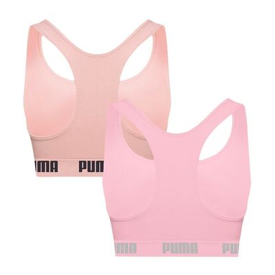 Kit 2 Tops Puma Nadador Sem Costura Feminino GG / Rosa