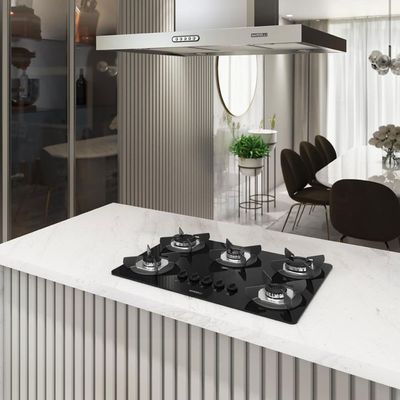 Fogão Cooktop Elétrico com 5 Bocas Mesa em Vidro Safe Nardelli Preto / Bivolt