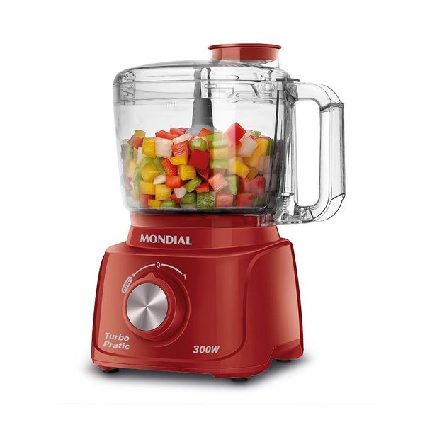 Mini Processador Mondial Turbo Pratic MP-16-R Vermelho - 220V Mini Processador Mondial Turbo Pratic MP-16-R Vermelho - 220V