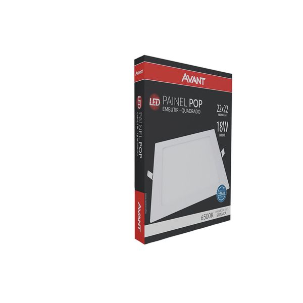 Painel de Led 18W Embutir 22cm Quadrado Avant Branco Bivolt Bivolt
