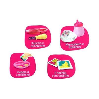 Boneca Divertoys My Little Collection Primeira Papinha Morena
