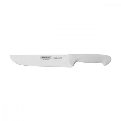Faca para Carne Tramontina Premium com Lamina de Aço Inox e Cabo de Polipropileno Branco 8"