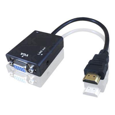 Conversor Adaptador De Vídeo Hdmi Para Vga Com Áudio P2