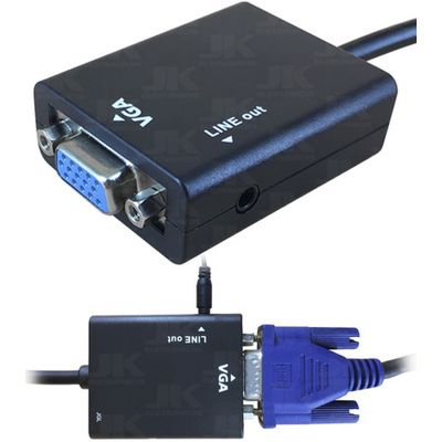 Conversor Adaptador De Vídeo Hdmi Para Vga Com Áudio P2