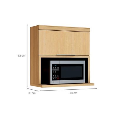 Armário Aéreo com Nicho Marquesa 100% MDF 1 Porta Nature