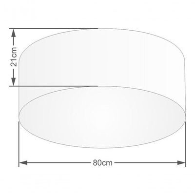 Plafon Cilíndrico Vivare Md-3055 Cúpula Em Tecido 80x21cm - Bivolt Branco 127/220v