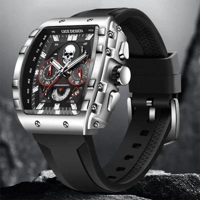 Relógio 9112 De Silicone Impermeável Masculino, Militar, Esporte Cinza