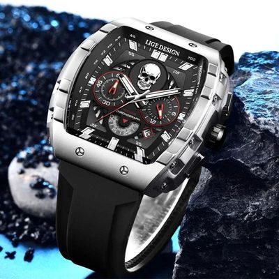 Relógio 9112 De Silicone Impermeável Masculino, Militar, Esporte Cinza