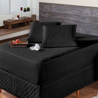Protetor De Colchão Impermeável Matelado Queen Preto